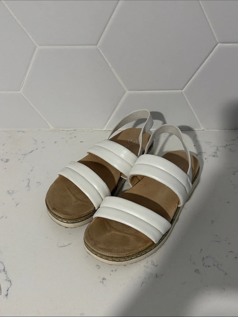 Cat & Jack White Padded Strap Slingback Sandals